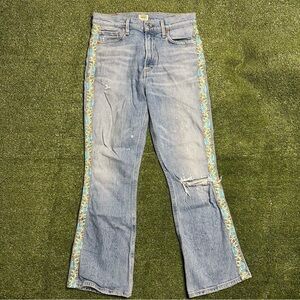 Citizens of humanity floral denim cropped flare jeans size 25
